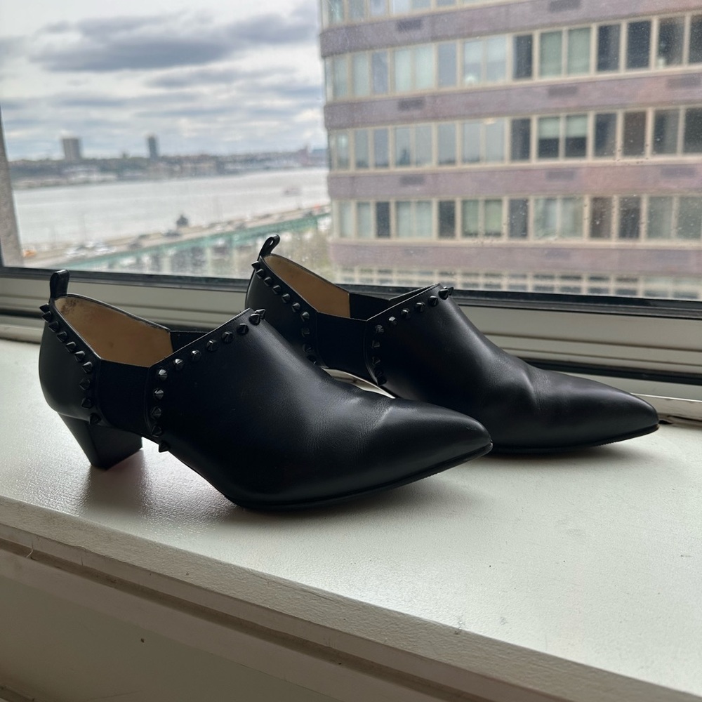 Vintage Christian Louboutin Black Leather Vicky Spike Booties Size 39.5